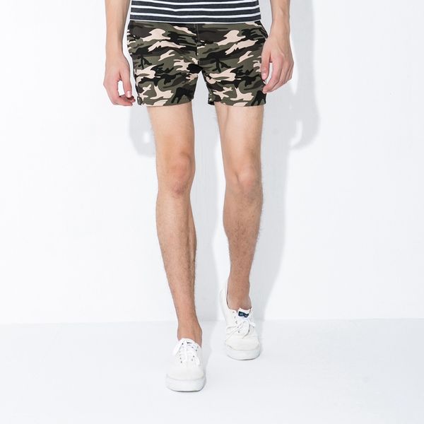 men's shorts camouflage man, White;black