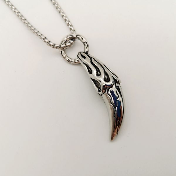vintage stainless steel wolf tooth pendant necklace mens tribes amulet jewelry wolf teeth necklace cool fashion jewelry, Silver
vintage stainless steel wolf tooth pendant necklace mens tribes amulet jewelry wolf teeth necklace cool fashion jewelry, Silver