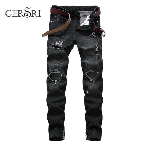 men's jeans gersri ripped for men fashion designer style ankle straight skinny fit cotton comfortable plus size male pants, Blue
men's jeans gersri ripped for men fashion designer style ankle straight skinny fit cotton comfortable plus size male pants, Blue