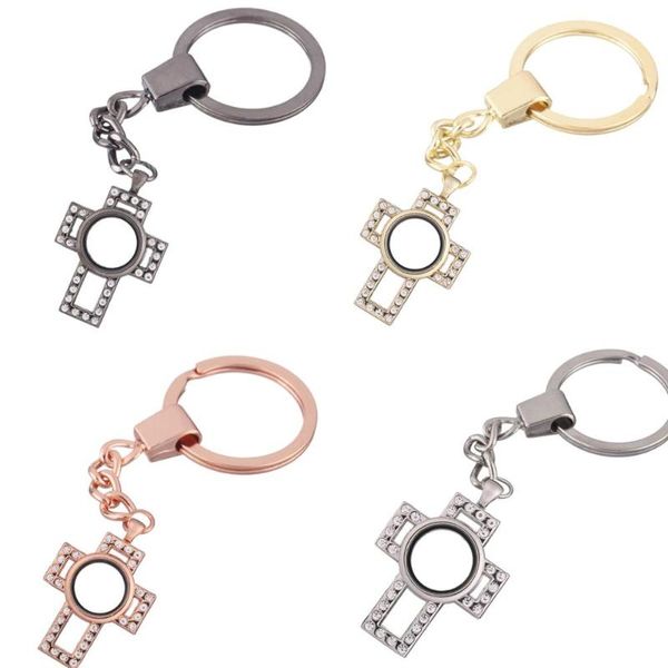 1pcs big cross round alloy rhinestone floating charms locket keychain diy magnetic twist living memory glass locket key ring, Silver 
1pcs big cross round alloy rhinestone floating charms locket keychain diy magnetic twist living memory glass locket key ring, Silver