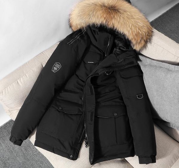 30 degrees winter mens down parka with big real fur collar warm down coat casual thick winter waterproof jacket size002, Black
30 degrees winter mens down parka with big real fur collar warm down coat casual thick winter waterproof jacket size002, Black