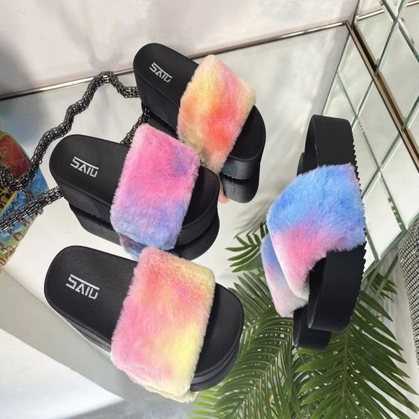 women fur slippers summer sandals home flat platform slides for women fashion casual sandals comfortable shoes plus size 2020, Black
women fur slippers summer sandals home flat platform slides for women fashion casual sandals comfortable shoes plus size 2020, Black