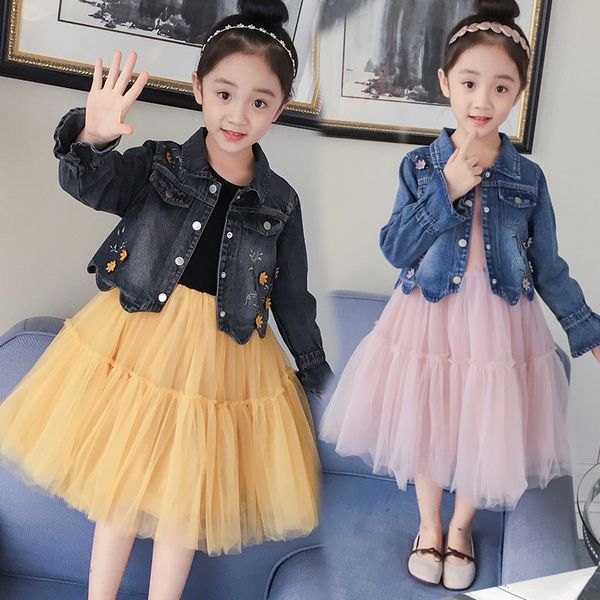girls princess sets fashion flower denim jacket + voile dresses 2pc baby girls clothes cute kids outfits vestidos, White
girls princess sets fashion flower denim jacket + voile dresses 2pc baby girls clothes cute kids outfits vestidos, White