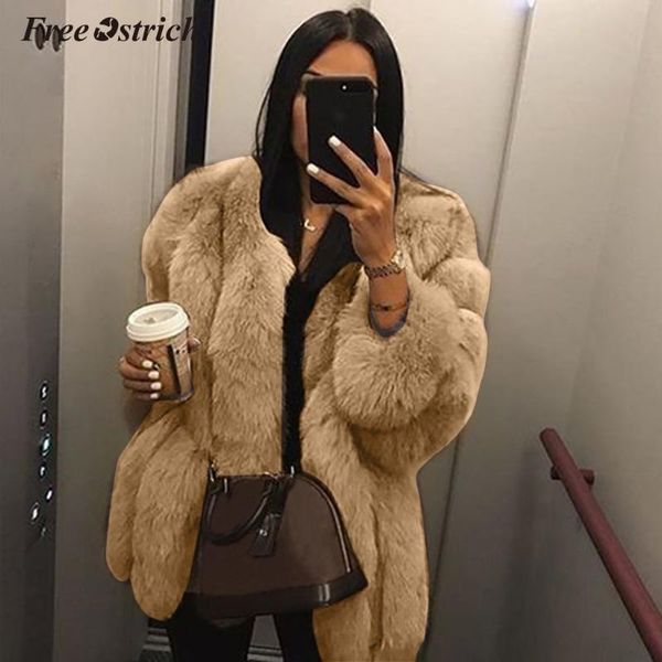 women's fur & faux ostrich plus size women coat winter warm soft jacket thick n30, Black
women's fur & faux ostrich plus size women coat winter warm soft jacket thick n30, Black