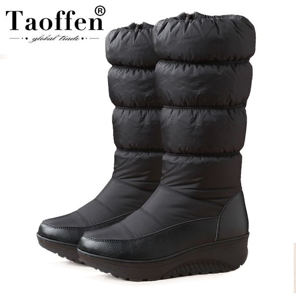 taoffen big size 35-44 women plush snow boots knee high casual zipper winter add fur warm shoes women thick bottom footwear, Black
taoffen big size 35-44 women plush snow boots knee high casual zipper winter add fur warm shoes women thick bottom footwear, Black