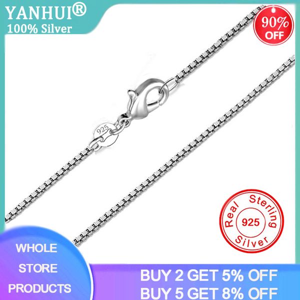 yanhui genuine 925 solid silver box chain necklace with lobster clasps silver 925 chokers necklaces women jewelry
yanhui genuine 925 solid silver box chain necklace with lobster clasps silver 925 chokers necklaces women jewelry