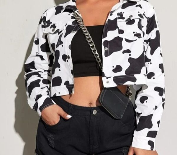 women's cow print autumn jacket coats long sleeve single breasted croped coat female 2020 pocket plus size streetwear lady, Black;brown
women's cow print autumn jacket coats long sleeve single breasted croped coat female 2020 pocket plus size streetwear lady, Black;brown