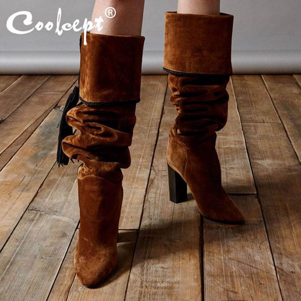 boots coolcept plus size 34-45 women knee high 2021 fashion fringes heels winter shoes pointed toe long, Black
boots coolcept plus size 34-45 women knee high 2021 fashion fringes heels winter shoes pointed toe long, Black