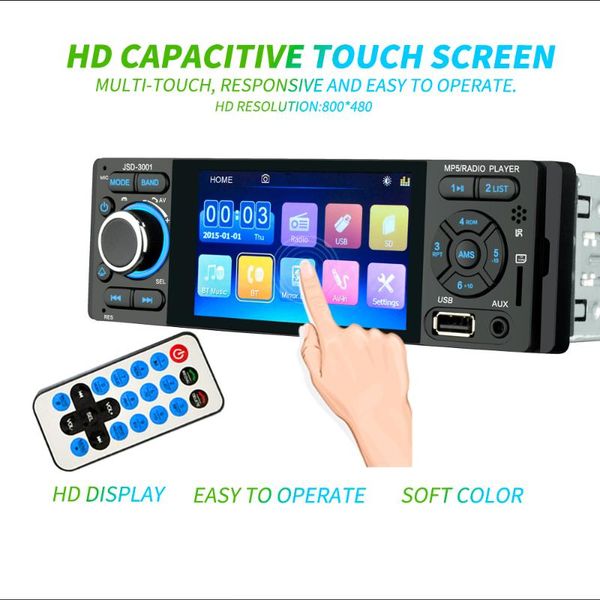 4" touch screen bluetooth car radio 1 din mirror link autoradio stereo audio mp5 video player usb mp3 tf jsd-3001 radio
4" touch screen bluetooth car radio 1 din mirror link autoradio stereo audio mp5 video player usb mp3 tf jsd-3001 radio