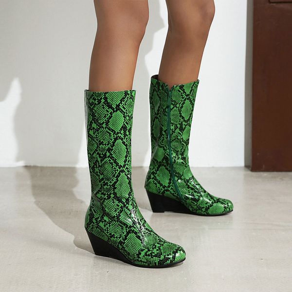 aiweiyi plus size 34-43 women boots snake skin wedges shoes high heels winter boots cowboy western knee high women shoes, Black
aiweiyi plus size 34-43 women boots snake skin wedges shoes high heels winter boots cowboy western knee high women shoes, Black