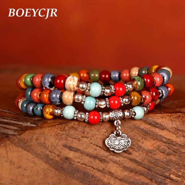 boeycjr colorful ceramic beads silver color bangles & bracelets handmade jewelry ethnic bracelet for women christmas gift, Red;blue
boeycjr colorful ceramic beads silver color bangles & bracelets handmade jewelry ethnic bracelet for women christmas gift, Red;blue