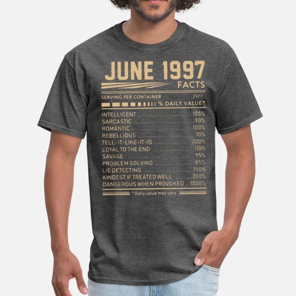 june 1997 facts hipster t shirt men designs 100% cotton round neck formal interesting comfortable summer leisure shirt
june 1997 facts hipster t shirt men designs 100% cotton round neck formal interesting comfortable summer leisure shirt