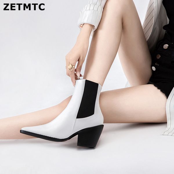 autumn ankle boots women pu leather square high heels western boots pointed toe zipper fashion winter short woman shoes, Black
autumn ankle boots women pu leather square high heels western boots pointed toe zipper fashion winter short woman shoes, Black