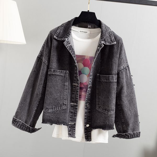 basic loose plus size denim jacket women spring autumn long sleeve jeans jacket fashion lapel single breasted female denim coat, Black;brown
basic loose plus size denim jacket women spring autumn long sleeve jeans jacket fashion lapel single breasted female denim coat, Black;brown