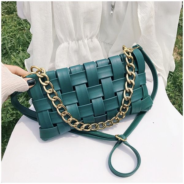 green shoulder bags women 2020 envelope weave knitted baguette bags brand designer handbags with thick chains and strap both
green shoulder bags women 2020 envelope weave knitted baguette bags brand designer handbags with thick chains and strap both