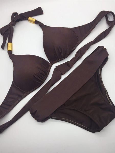 brown designer bikinis padded pattern women's bikinis charming one-piece bandage swimsuit solid push up bathing wear ing
brown designer bikinis padded pattern women's bikinis charming one-piece bandage swimsuit solid push up bathing wear ing