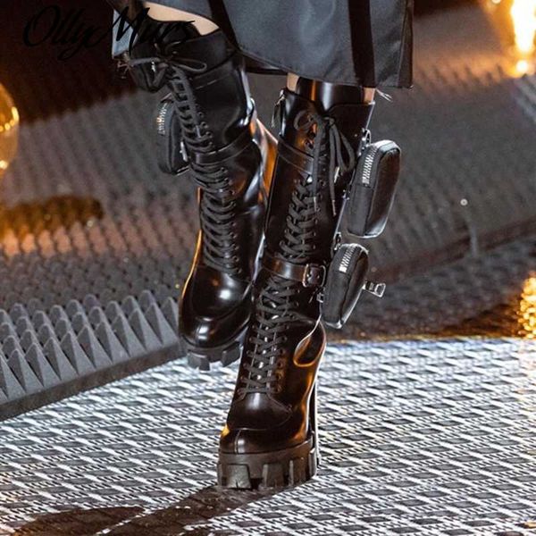 pocket design women high boots ladies platform motorcycle boots shoes woman flat botas mujer, Black
pocket design women high boots ladies platform motorcycle boots shoes woman flat botas mujer, Black