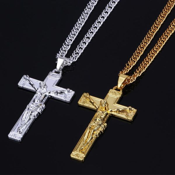 Gold Silver Color Hiphop Necklace Steet Fashion Mens Jesus Cross Pendant Necklace Hip-hop Gift for Christmas Jewelry
Gold Silver Color Hiphop Necklace Steet Fashion Mens Jesus Cross Pendant Necklace Hip-hop Gift for Christmas Jewelry