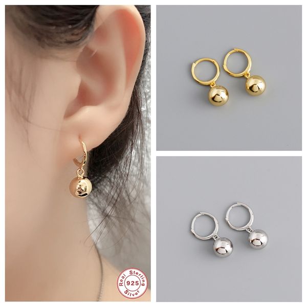 hoop & huggie 100% 925 sterling silver bead pendant hoops earring for girls lovers' minimalist pendientes woman fine earrings jewelry, Golden;silver
hoop & huggie 100% 925 sterling silver bead pendant hoops earring for girls lovers' minimalist pendientes woman fine earrings jewelry, Golden;silver
