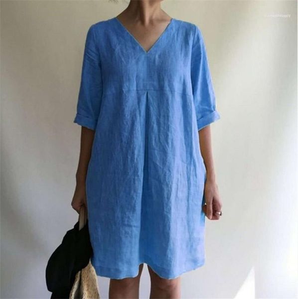 female above knee clothing summer women designer dress women v neck solid color loose dresses, Black;gray
female above knee clothing summer women designer dress women v neck solid color loose dresses, Black;gray