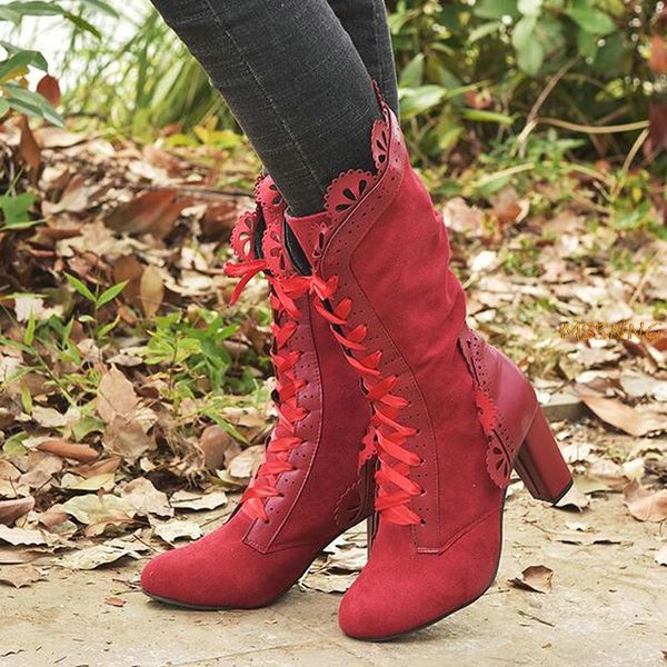 women lace up heel knee high leather suede boots vintage gothic lace high heel boots cosplay autumn big size, Black
women lace up heel knee high leather suede boots vintage gothic lace high heel boots cosplay autumn big size, Black