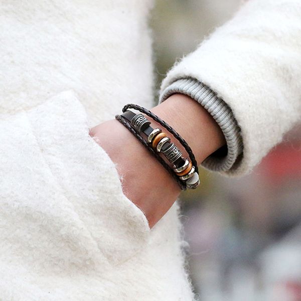 charm bracelets men braided bracelet vintage pu leather handmade woven bangles jewelry gift h9, Golden;silver
charm bracelets men braided bracelet vintage pu leather handmade woven bangles jewelry gift h9, Golden;silver
