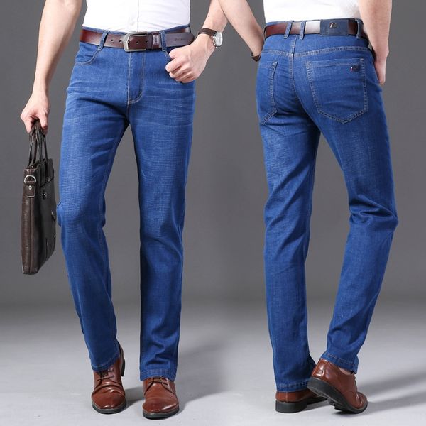 summer business formal and wear jeans men's thin loose straight tube middle-aged high waist deep crotch casual men's jeans rje5c, Blue
summer business formal and wear jeans men's thin loose straight tube middle-aged high waist deep crotch casual men's jeans rje5c, Blue
