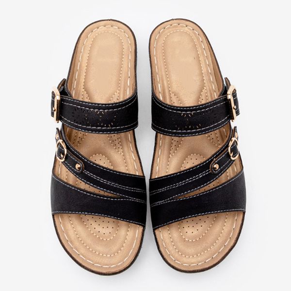 fashion ladies slippers non-slip thickened flat platform sandals with metal buckle for women summer outdoor -wt, Black
fashion ladies slippers non-slip thickened flat platform sandals with metal buckle for women summer outdoor -wt, Black