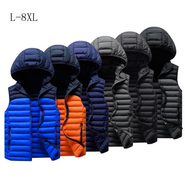 men's vests winter sleeveless jacket men casual down vest warm thick hooded coats male cotton pad work waistcoat gilet homme -8xl, Black;white
men's vests winter sleeveless jacket men casual down vest warm thick hooded coats male cotton pad work waistcoat gilet homme -8xl, Black;white