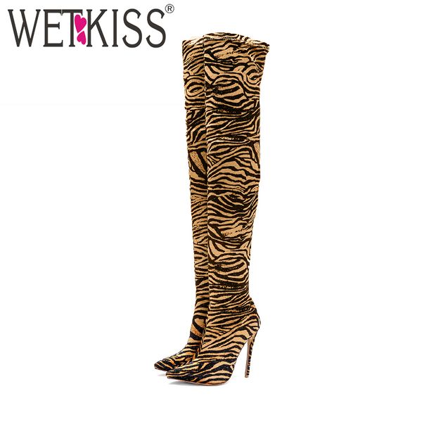 wetkiss new super high heels women boots pointed toe leopard footwear female stretch boot over the knee shoes woman 2020 winter, Black
wetkiss new super high heels women boots pointed toe leopard footwear female stretch boot over the knee shoes woman 2020 winter, Black