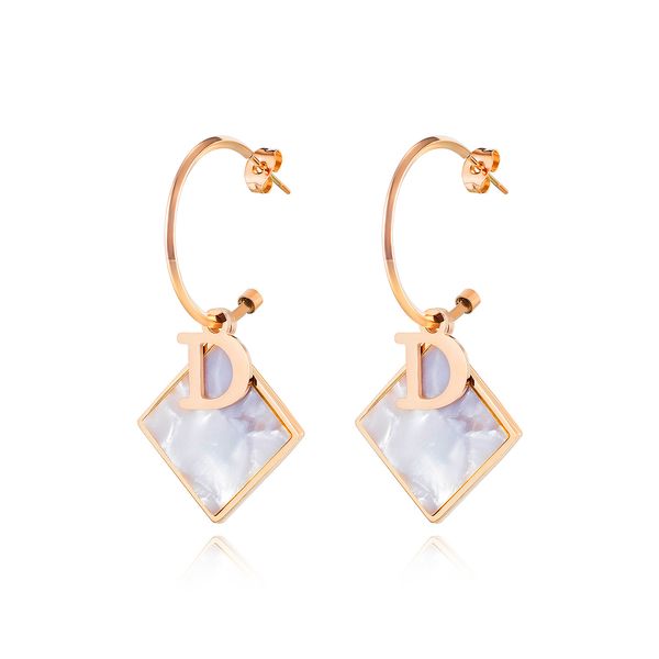 new fashion stylish designer stainless steel shell letter d geometric pendant stud earrings for women girls rose gold, Golden;silver
new fashion stylish designer stainless steel shell letter d geometric pendant stud earrings for women girls rose gold, Golden;silver
