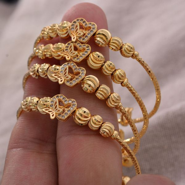 4pcs/lot small bangle for girls/baby gold color charm beads bracelet bell bead butterfly jewelry child party gifts, Black
4pcs/lot small bangle for girls/baby gold color charm beads bracelet bell bead butterfly jewelry child party gifts, Black