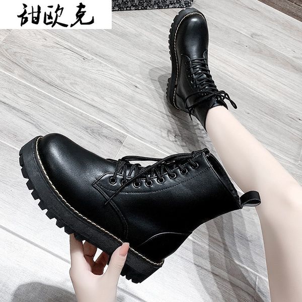 2020 winter fashion women's boots lace up mid-calf round head women boots black square-heel mid-heel pu women shoes botas mujer
2020 winter fashion women's boots lace up mid-calf round head women boots black square-heel mid-heel pu women shoes botas mujer