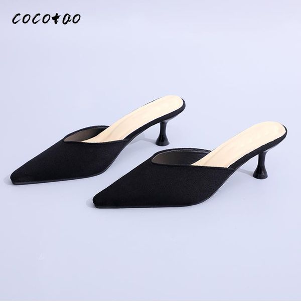 high-heeled stiletto pointed baotou half slippers 2020 spring and summer new korean version of wild sandals and slippers, Black
high-heeled stiletto pointed baotou half slippers 2020 spring and summer new korean version of wild sandals and slippers, Black