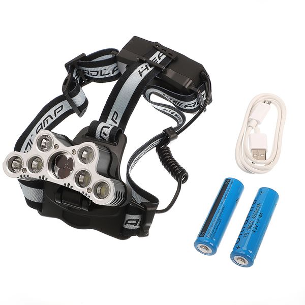 120000LM 6 Modes 9 LED Headlamp USB Rechargeable Strong Headlamp Set For Hiking and Camping Silver Gray
120000LM 6 Modes 9 LED Headlamp USB Rechargeable Strong Headlamp Set For Hiking and Camping Silver Gray