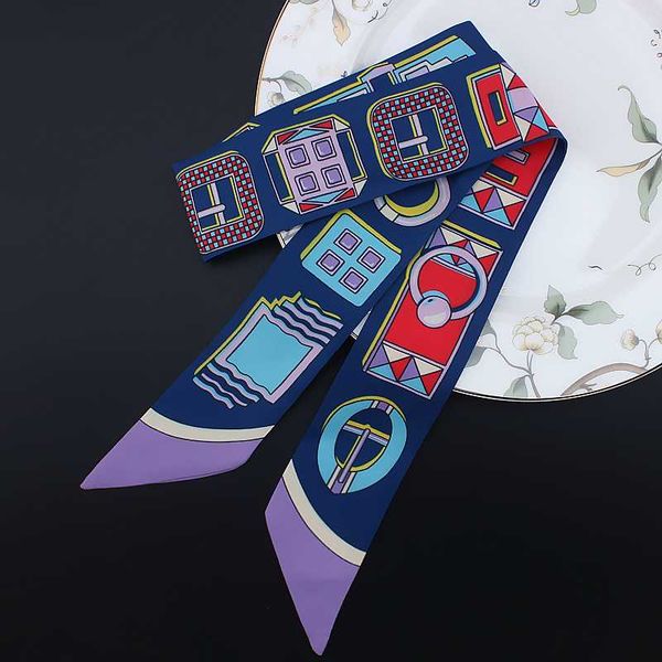design women skinny scarf silk neck hair band print lady hand bag scarves ribbon femme headband tie 2020 new, Blue;gray 
design women skinny scarf silk neck hair band print lady hand bag scarves ribbon femme headband tie 2020 new, Blue;gray