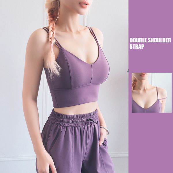 gym clothing 2021 sports bra women fitness cross backless yoga fine shoulder strap shockproof running tank crop sportswear, White;black
gym clothing 2021 sports bra women fitness cross backless yoga fine shoulder strap shockproof running tank crop sportswear, White;black