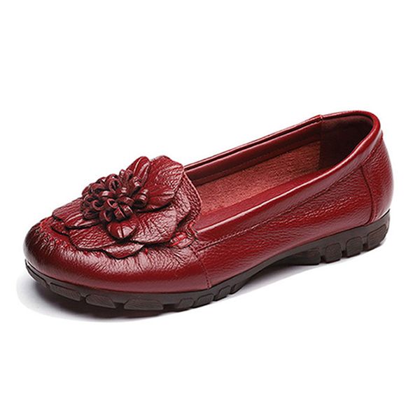 100% genuine leather shoes women flats cow leather mother shoes flowers woman casual loafers soft thick sole black red a2480
100% genuine leather shoes women flats cow leather mother shoes flowers woman casual loafers soft thick sole black red a2480