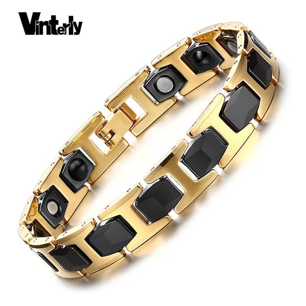 vintely korea mens health energy black ceramic bio magnetic germanium bracelets gold color stainless steel jewelry
vintely korea mens health energy black ceramic bio magnetic germanium bracelets gold color stainless steel jewelry