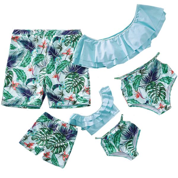 new summer family look swimwear family swimsuits boys and men beach shorts leaf print beachwear swimsuit mom daughter clothes, Blue
new summer family look swimwear family swimsuits boys and men beach shorts leaf print beachwear swimsuit mom daughter clothes, Blue