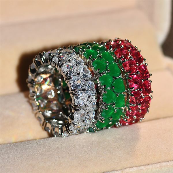 luxury female big red green white stone ring vintage wedding bands couple heart ring promise love engagement rings for women, Golden;silver
luxury female big red green white stone ring vintage wedding bands couple heart ring promise love engagement rings for women, Golden;silver