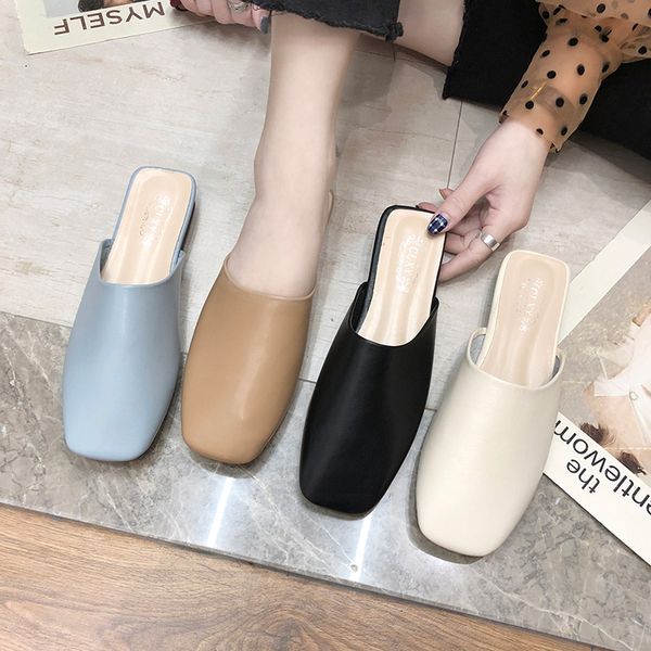 new summer women's shoes square toe semi-slippers women wearing flat korean version of fashion sandals and slippers, Black
new summer women's shoes square toe semi-slippers women wearing flat korean version of fashion sandals and slippers, Black