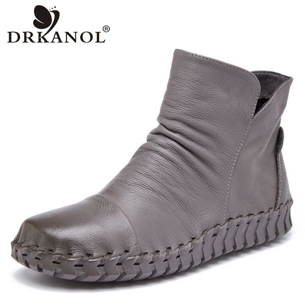 boots drkanol handmade genuine leather retro ankle for women winter warm round toe casual short size 35-41, Black
boots drkanol handmade genuine leather retro ankle for women winter warm round toe casual short size 35-41, Black