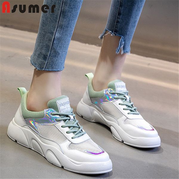 asumer 2020 women flat shoes round toe mesh genuine leather footwear lace up spring summer casual single shoes woman sneaker, Black
asumer 2020 women flat shoes round toe mesh genuine leather footwear lace up spring summer casual single shoes woman sneaker, Black