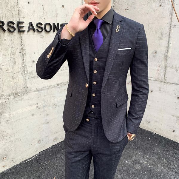 mens new dress suits blazer with pants vest mens fashion casual silm lattice business office wedding formal 3 piece suits, White;black
mens new dress suits blazer with pants vest mens fashion casual silm lattice business office wedding formal 3 piece suits, White;black