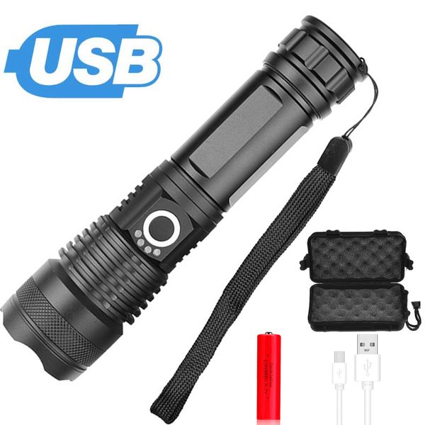 portable 8000 lumens led with usb rechargeable torch xhp50 5 modes flashlights ultra bright for camping
portable 8000 lumens led with usb rechargeable torch xhp50 5 modes flashlights ultra bright for camping