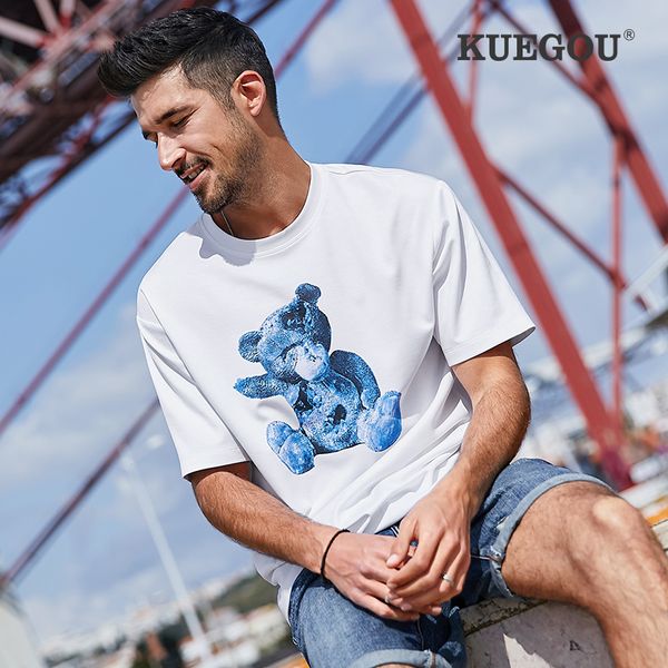 kuegou brand men's short sleeve t-shirt white loose fashion printing t shirt men summer personalities teddy bear lt-26040, White;black
kuegou brand men's short sleeve t-shirt white loose fashion printing t shirt men summer personalities teddy bear lt-26040, White;black