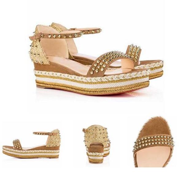 лето новое прибытие red bottom wedge sandals синий насосы luxury lady sexy cataclou лодыжки ремень на высоких каблуках - свадьба заклепки sl, Black
лето новое прибытие red bottom wedge sandals синий насосы luxury lady sexy cataclou лодыжки ремень на высоких каблуках - свадьба заклепки sl, Black