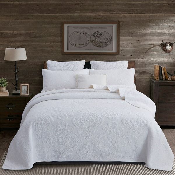 solid color white beige pure cotton embroidery patchwork quilt full king size 3pcs bed cover/bedspread
solid color white beige pure cotton embroidery patchwork quilt full king size 3pcs bed cover/bedspread