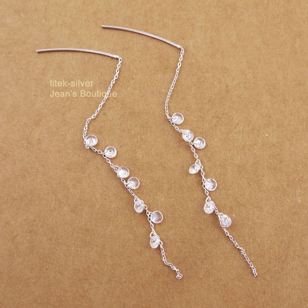 925 solid sterling silver fashion jewelrycubic zirconia line thread threader dangle drop long line earrings a1182
925 solid sterling silver fashion jewelrycubic zirconia line thread threader dangle drop long line earrings a1182